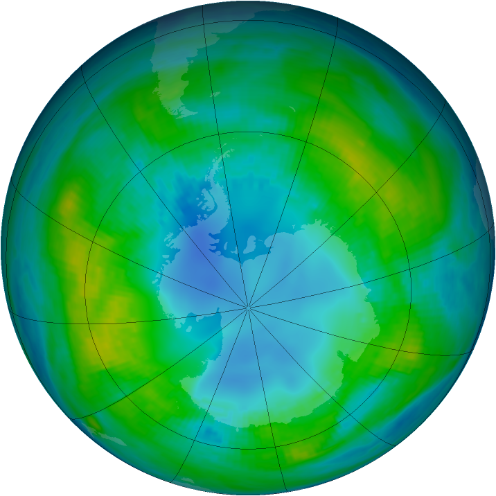 Antarctic ozone map for 27 April 1983